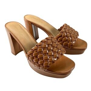 Rachel Zoe Gabrielle Woven Platform Heels Brown Slip On Womens 8